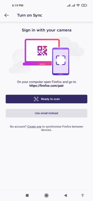 How To Sync Firefox Ready To Scan Or Use Email Instead