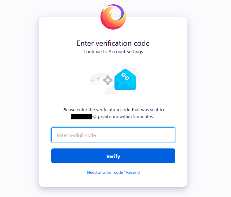 How To Sync Firefox Enter Verification Code 1