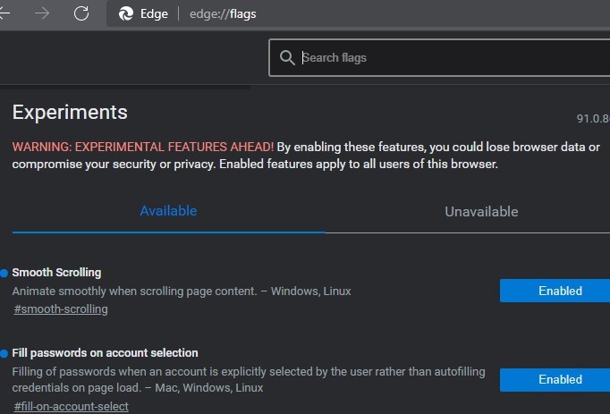 Import Export Edge Flags