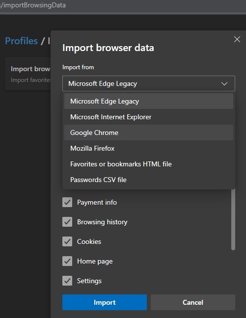 Import Export Edge Selection Import Export Edge Import From