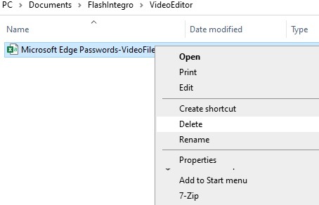 Import Export Edge Passwords Delete