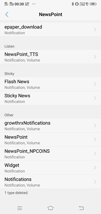 Manage Notifications Android Disable App