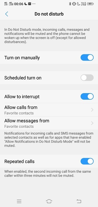 Manage Notifications Android Do Not Disturb