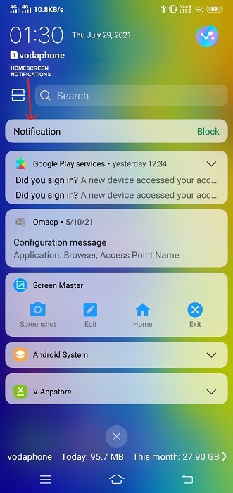 Manage Notifications Android Homescreen Notifications
