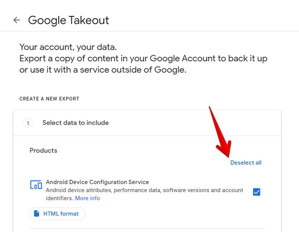 Move Google Photos To Amazon Deselect Services