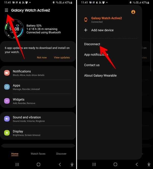 Samsung Galaxy Watch Disconnect From Phone