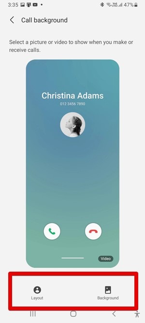 Samsung One Ui 3 Customize Call Background Layout