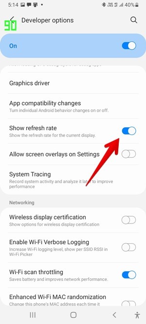 Samsung One Ui 3 Show Refresh Rate