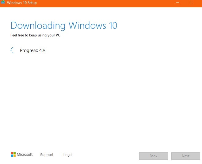 Windows10 Clean Install Downloading