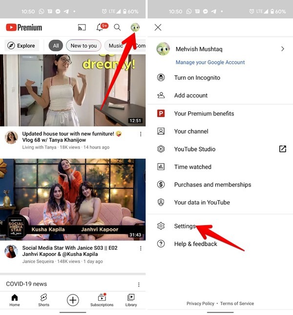 Youtube Videos Settings