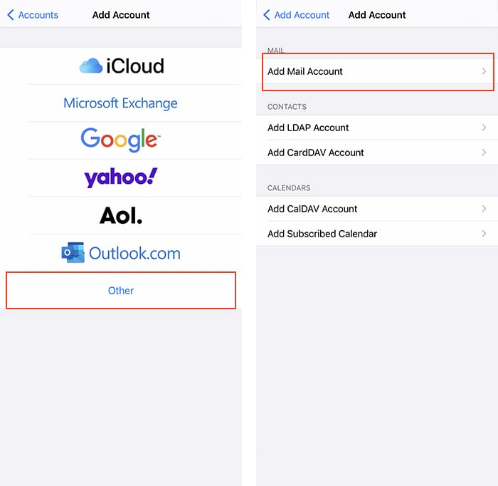 Add Email Account Iphone Manual Way Settings App
