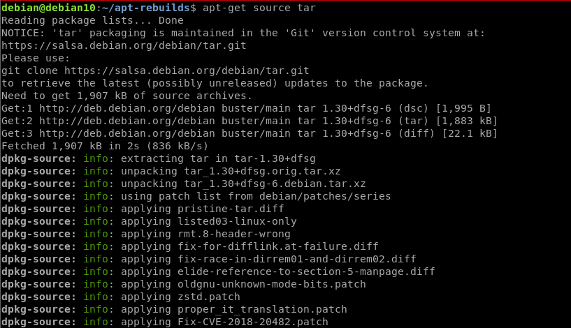 Apt Source Tar