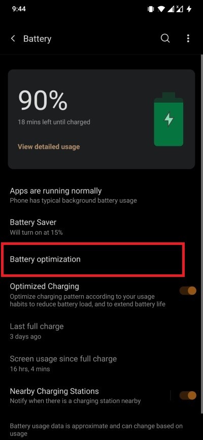 Battery Optimization Android Apps Notifications
