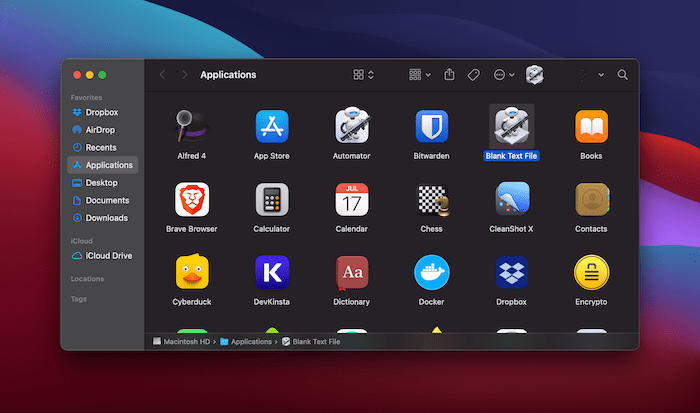 Adding your app to the Finder toolbar.