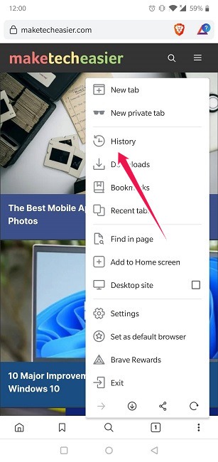 Clear Web Browsing History Android Brave History