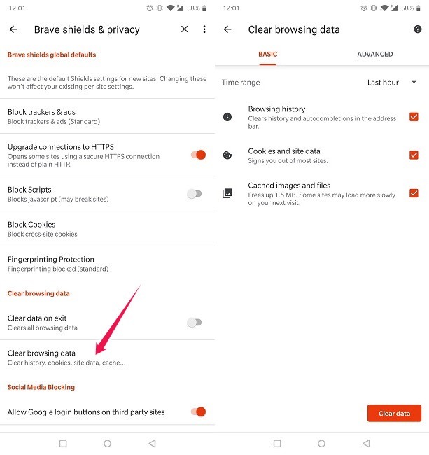 Clear Web Browsing History Android Brave Remove History