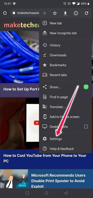 Clear Web Browsing History Android Chrome Settings