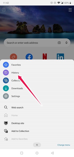Clear Web Browsing History Android Edge History