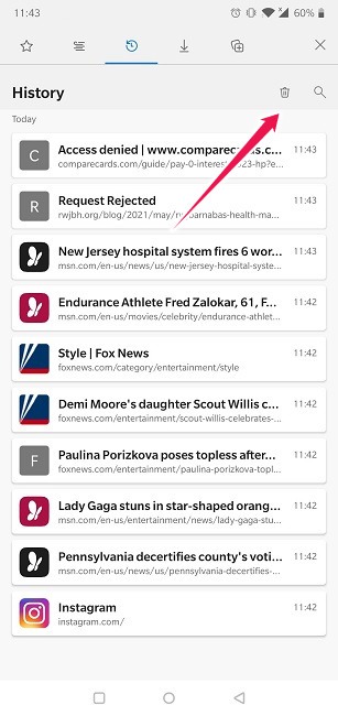 Clear Web Browsing History Android Edge Quickly Delete History