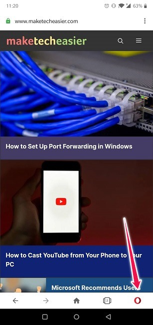 Clear Web Browsing History Android Opera Click Logo