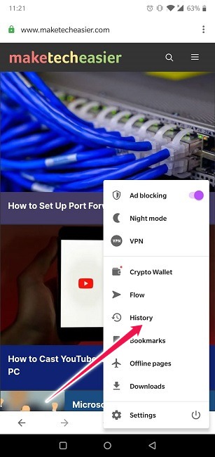 Clear Web Browsing History Android Opera History