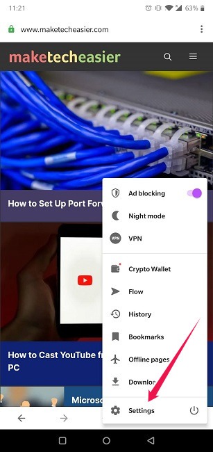 Clear Web Browsing History Android Opera Settings