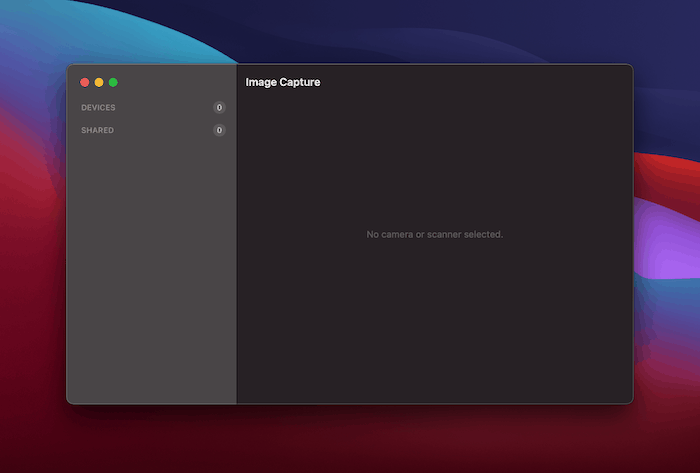 The Image Capture app.