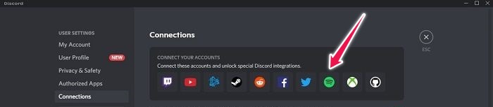 Connect Spotify To Discord Desktop Add New Connection