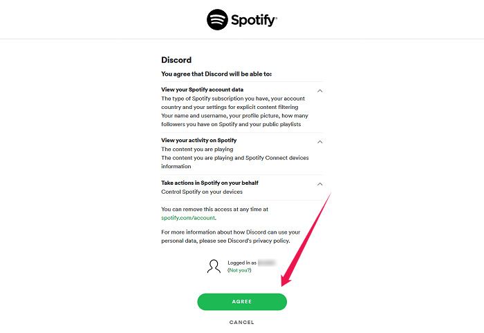 Connect Spotify To Discord Desktop Grant Permission Connection