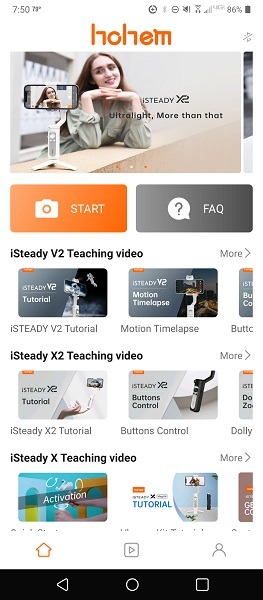 Hohem Isteady V2 Gimbal Review App