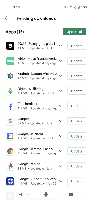 How To Update Apps Android Play Store Pending Downloads