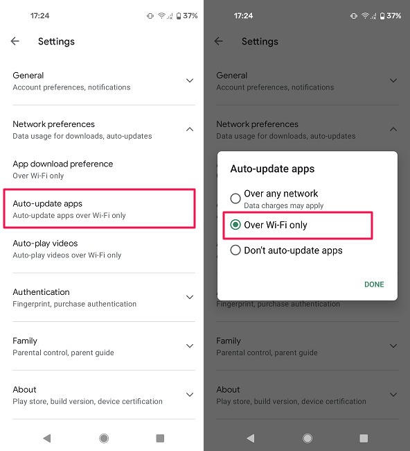How To Update Apps Android Play Store Update Over Wi Fi Only