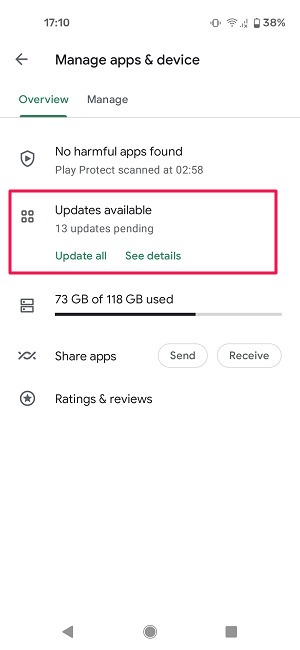 How To Update Apps Android Play Store Updates Available