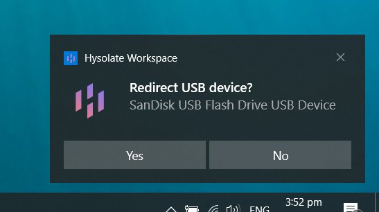 Hysolate Redirect Usb Device