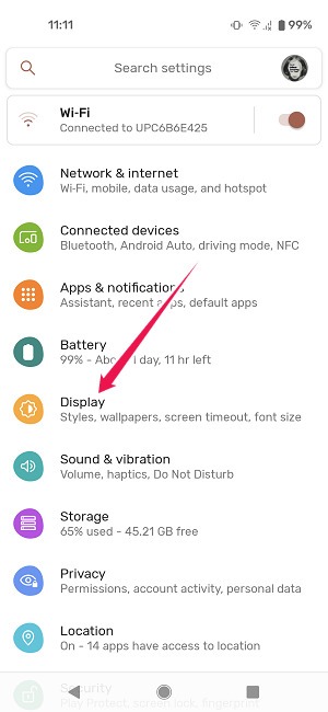 Keep Display On When Looking At It Pixel Settings