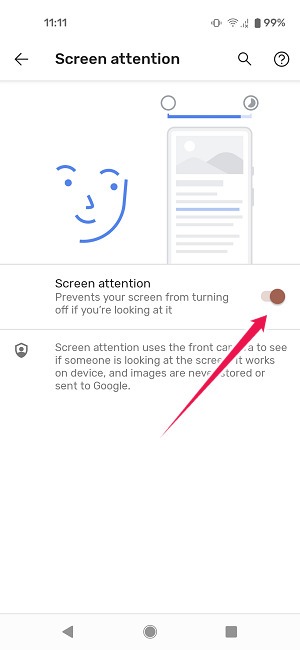 Keep Display On When Looking At It Pixel Turn On Screen Attention