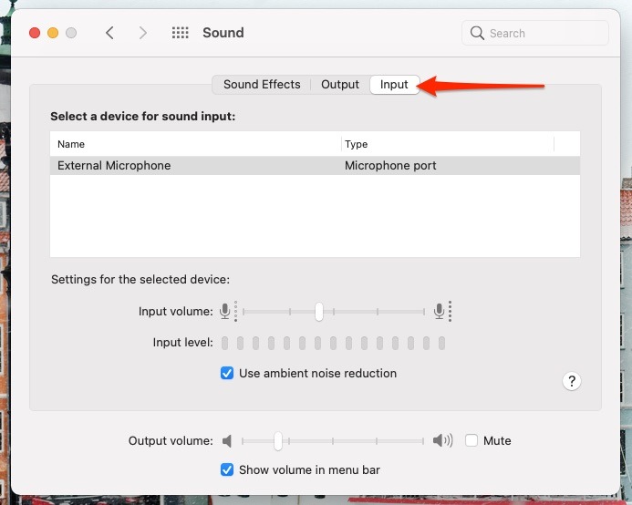 Mac Settings Input Arrow