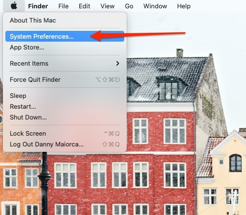 Screenshot of Mac screen showing System Preferences