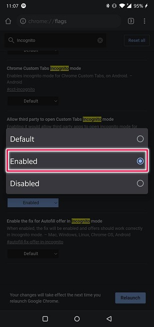 Take Screenshots Incognito Mode Android Chrome Mode Enabled