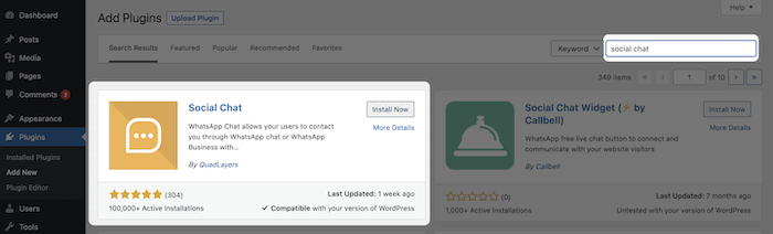 The Social Chat WhatsApp chatbox plugin.