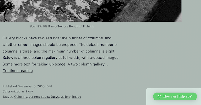 The WhatsApp chat button.