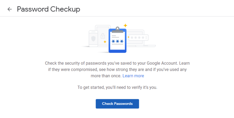 Chrome Password Breach Password Checkup Page Cick Check Passwords 4