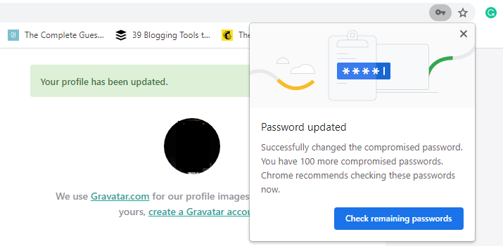 Chrome Password Breach Check Remaining