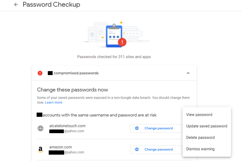 Chrome Password Breach Click Compromised Passwords 1