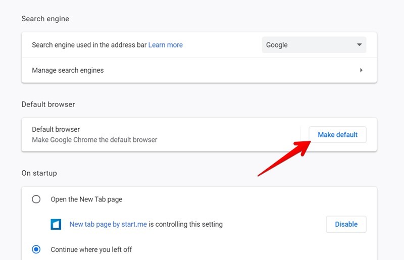 Google Chrome Make Default Browser