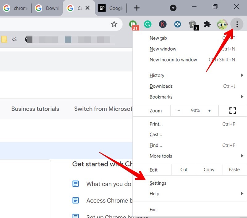 Google Chrome Open Settings