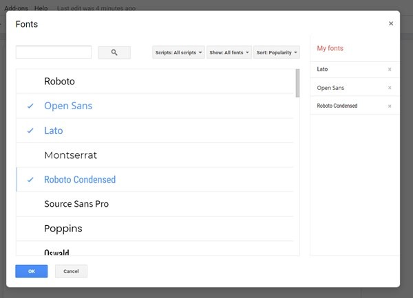 Google Docs Add Fonts Custom
