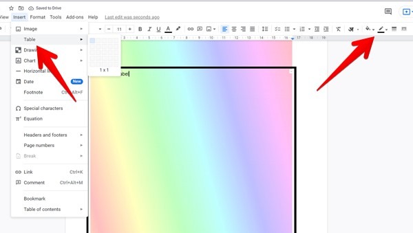 Google Docs Add Border