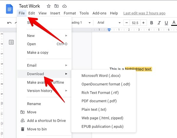 Google Docs Download As Pdf