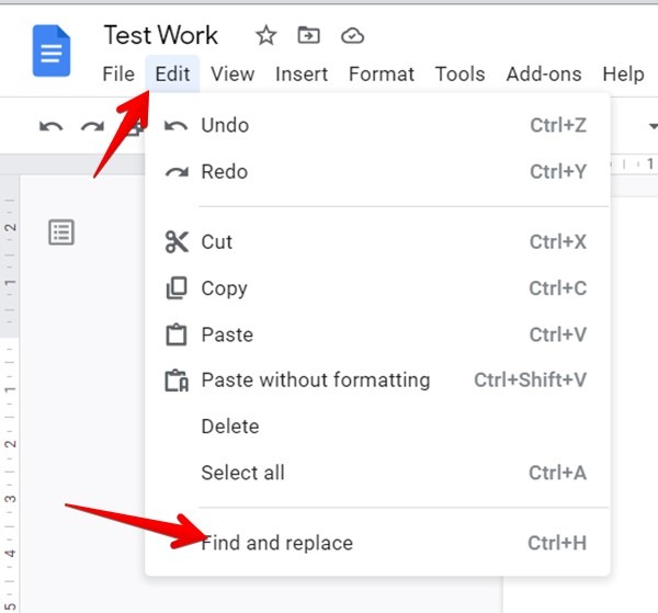 Google Docs Find And Replace